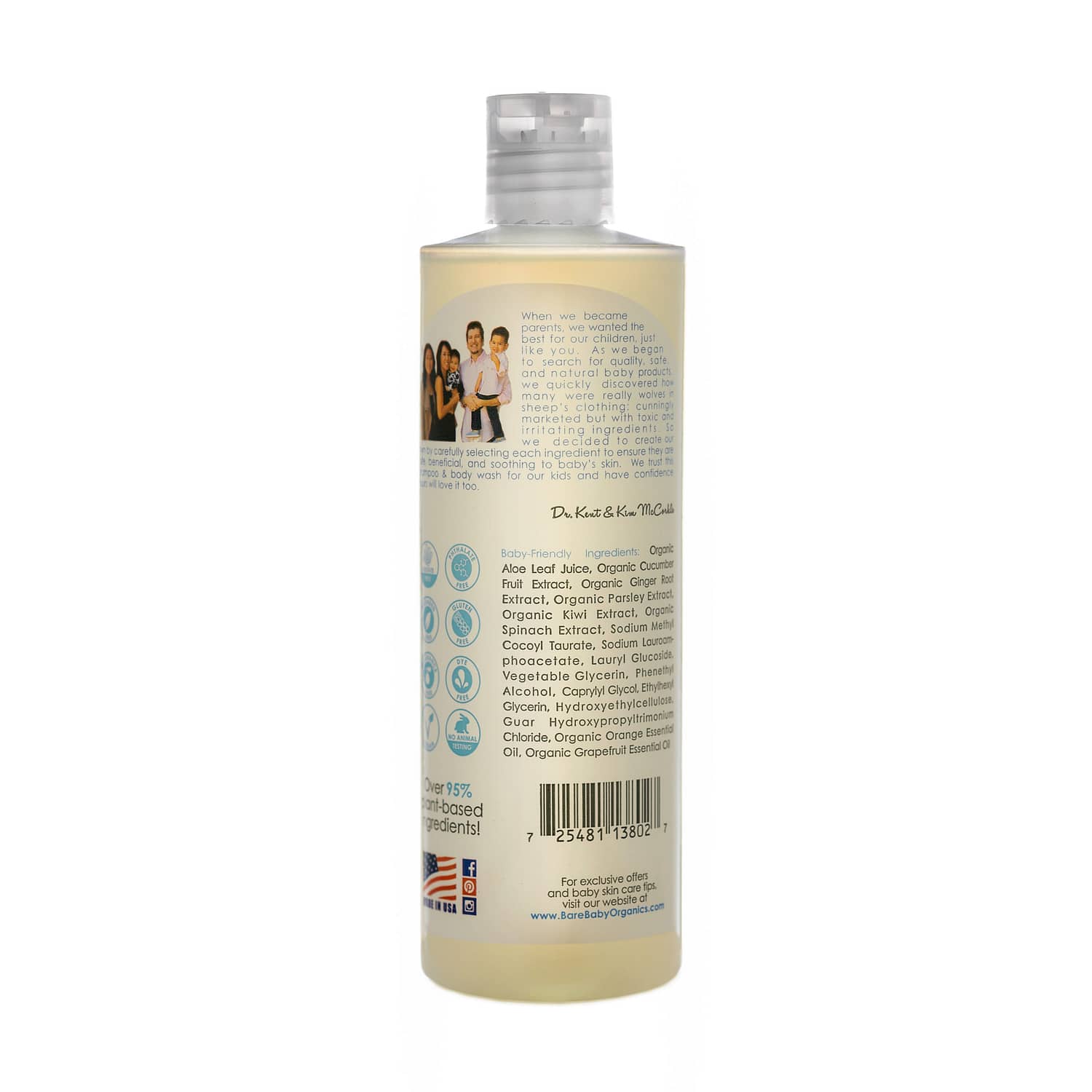 Premium Shampoo & Body Wash - Blissfully Citrus - 100% Organic Oils & Extracts - Safe, Tear-Free & Gentle
